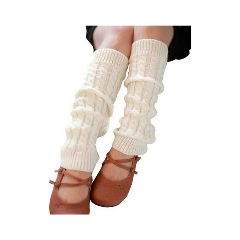 Elandy Knit Winter Thermal Warm Leg Warmers-Long Socks Boot Cuffs Topper Legging Pads For Women Lady Girls Best Xmas Gift