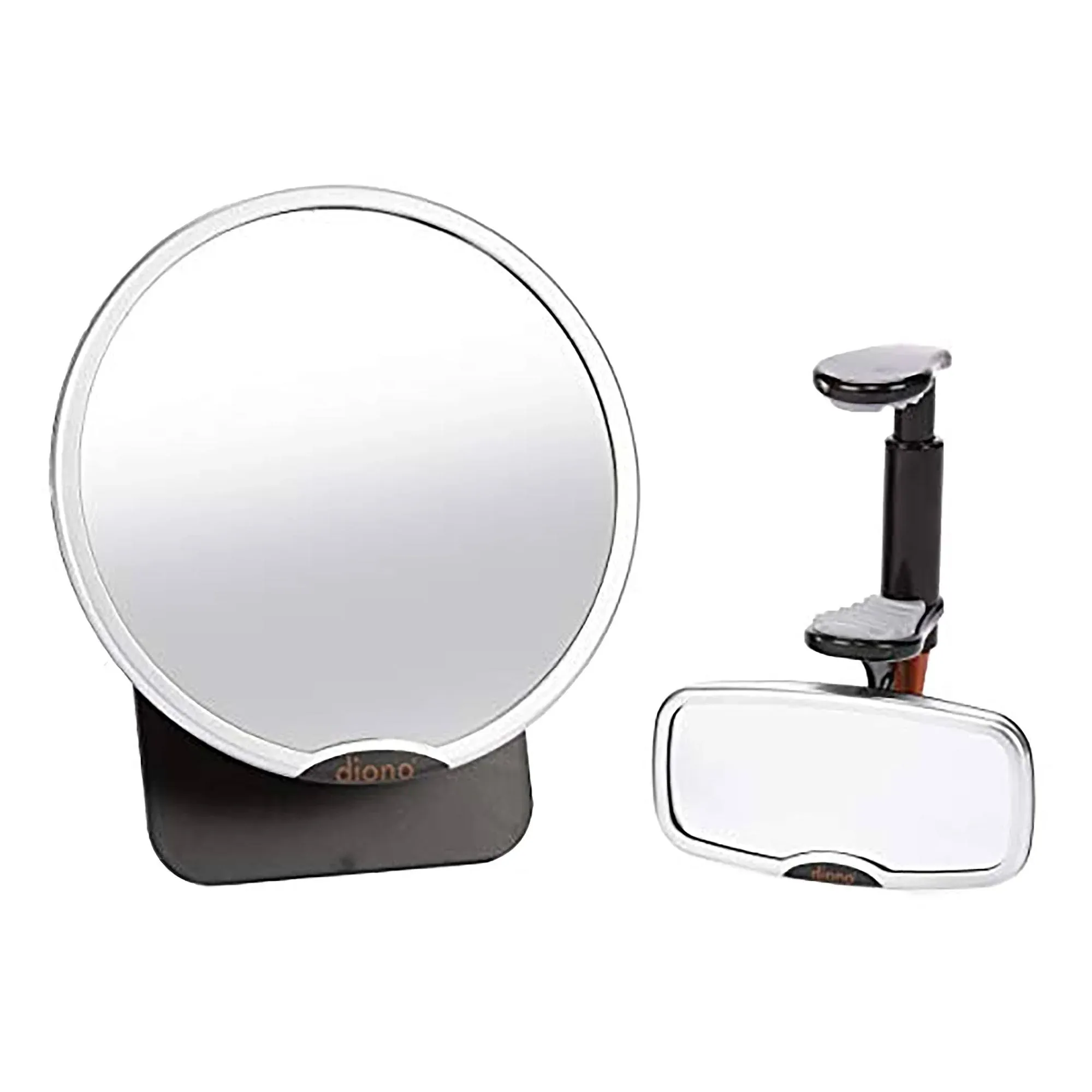 Diono Baby Car Mirror 2 Pack, Includes Safety Car Seat Mirror for Rear Facing Infant & See Me Too Rear View Baby Mirror Both Fully Adjustable with Wide Crystal Clear View, Shatterproof, Crash Tested