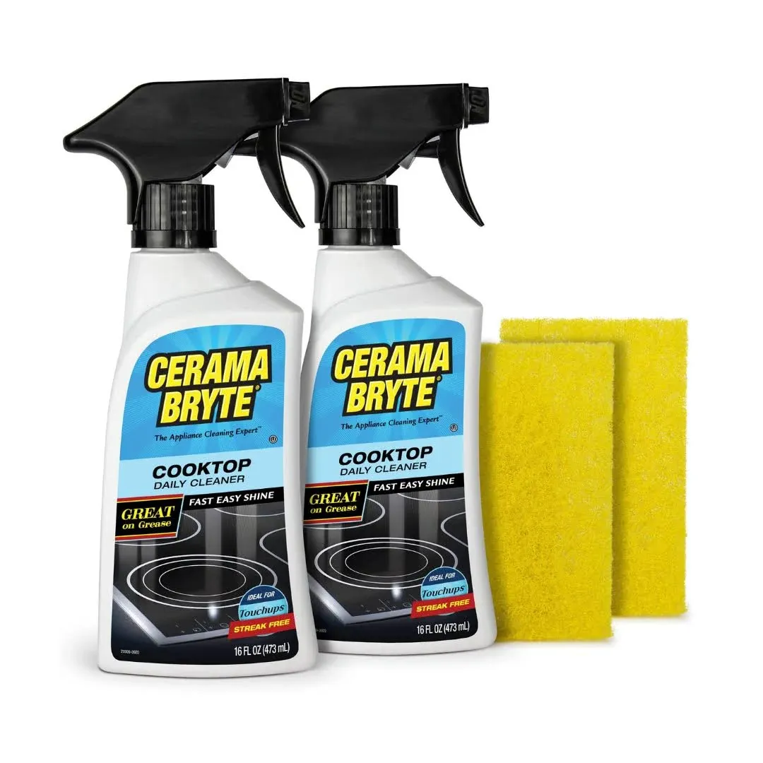 Daily Spray Cooktop and Stove Top Cleaner for Glass &amp; Pads Combo Kit - Ceramic