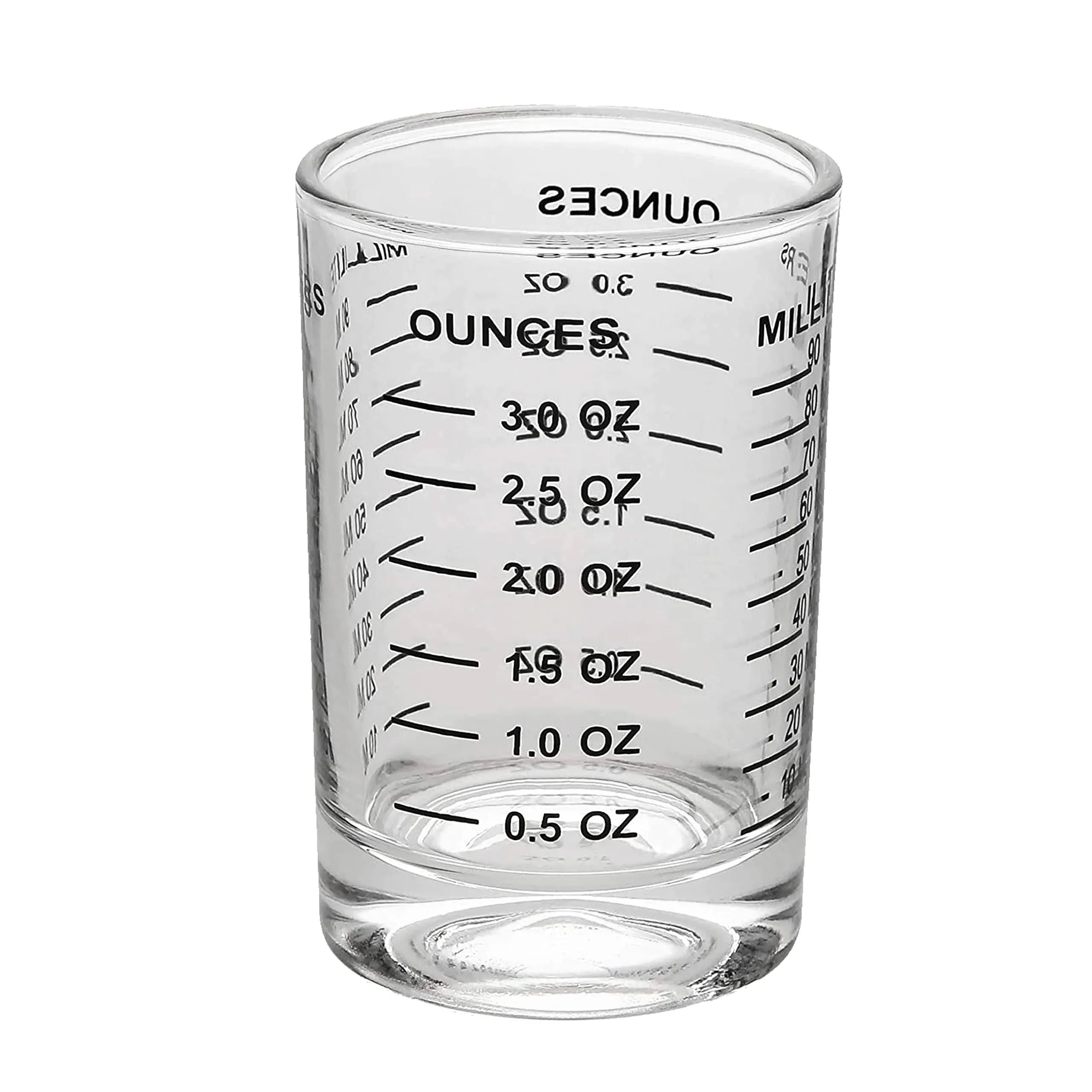 OGGI Measuring Shot Glass with Measuring Lines, 3oz / 90ml - Bartender Accessories, Jigger for Bartending, Shot Glass Measuring Cup with Ounces & Milliliters