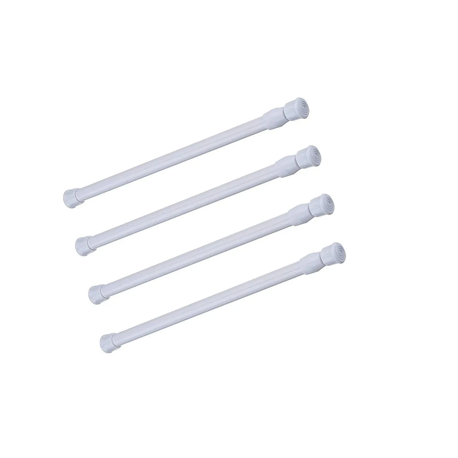 Cupboard Bars Tension Rods, 4 Pack Spring Tensions Rods 11.8-20 Inches Steel Adjustable Tension Curtain Rod Closet Rod Window Rods (White)