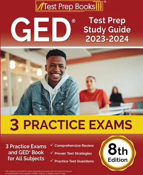 GED Test Prep Study Guide 2023-2024: 3 Practice Exams and GED Book for All ...