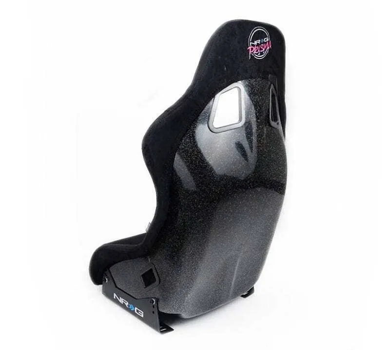 NRG Innovations NRG-FRP-303BK-PRISMA Prisma Fixed Back Bucket Racing Seat 6-Point Harnesses, Size M, Black Seat Cover