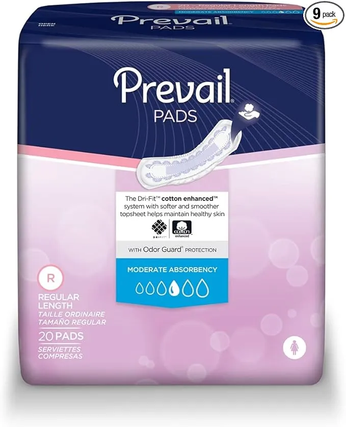 Prevail Bladder Control Pads - Moderate, 180/CS