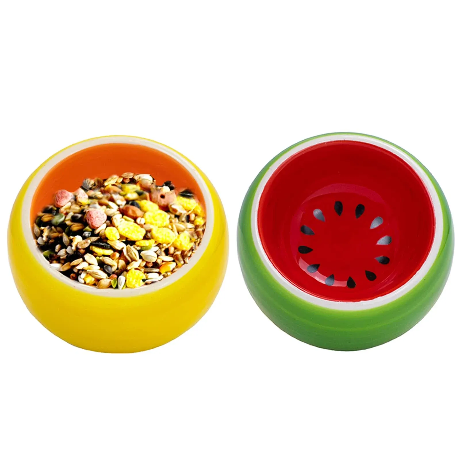 HERCOCCI Hamster Food Bowl, Ceramic - Rabbit Food Dish and Water Bowl for Bunny ...