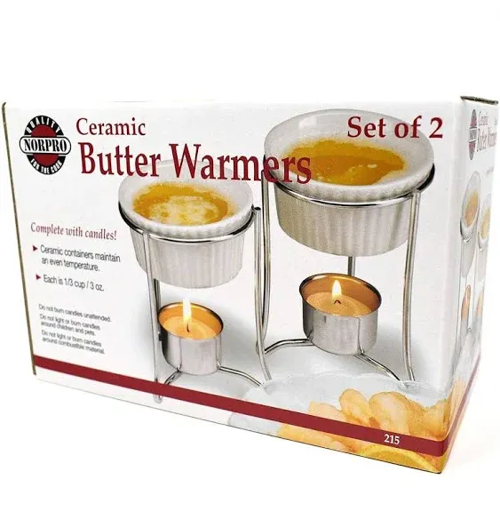 Norpro Butter Warmers, Set of 2, 1 Ea, White SAW1303