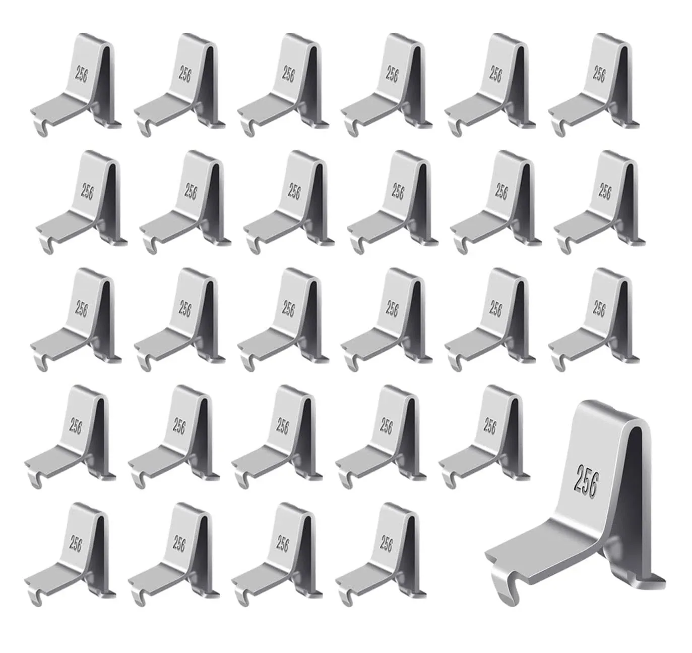 Shelf Clips, Adjustable Supports Clip for 255 Standard Pilaster, Heavy Duty Metal Shelving Brackets Clips for Kitchen Cabinet Bookcase (Silver 40)