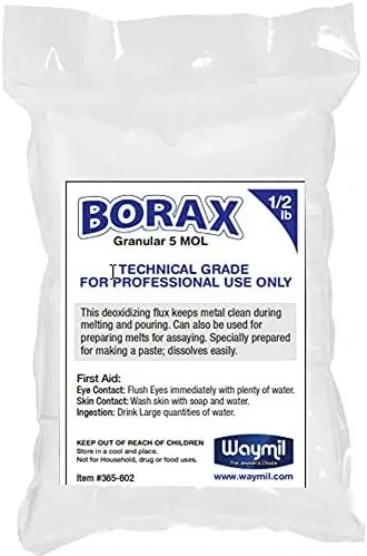 Borax Flux 1/2 Pound Bag 8oz Melting Gold Silver Crucible Glaze Jewelry Casting