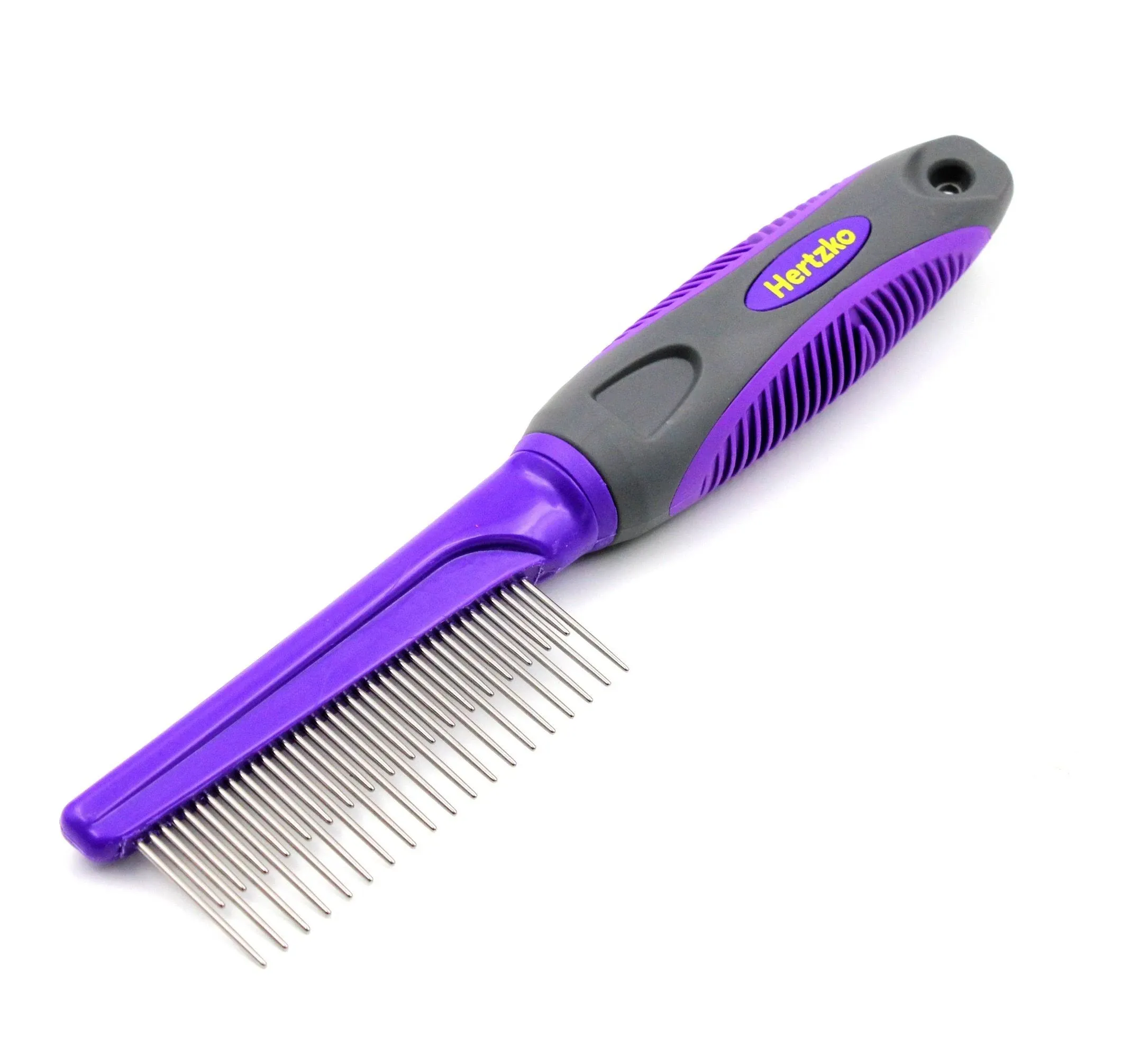 Hertzko Long and Short Teeth Comb Grooms Your Pet’s Top Coat and Undercoat at ...