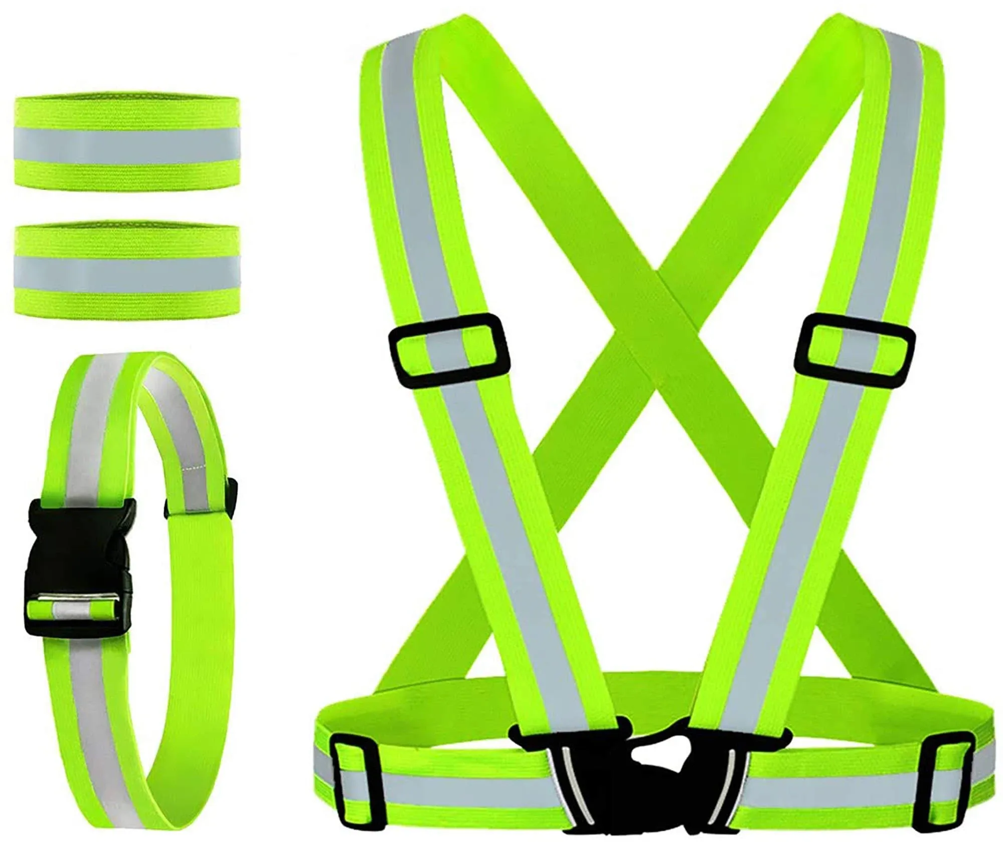 ILNCLUY Reflective Vest Reflective Glow Belt with 2Pack Reflector Armbands ...