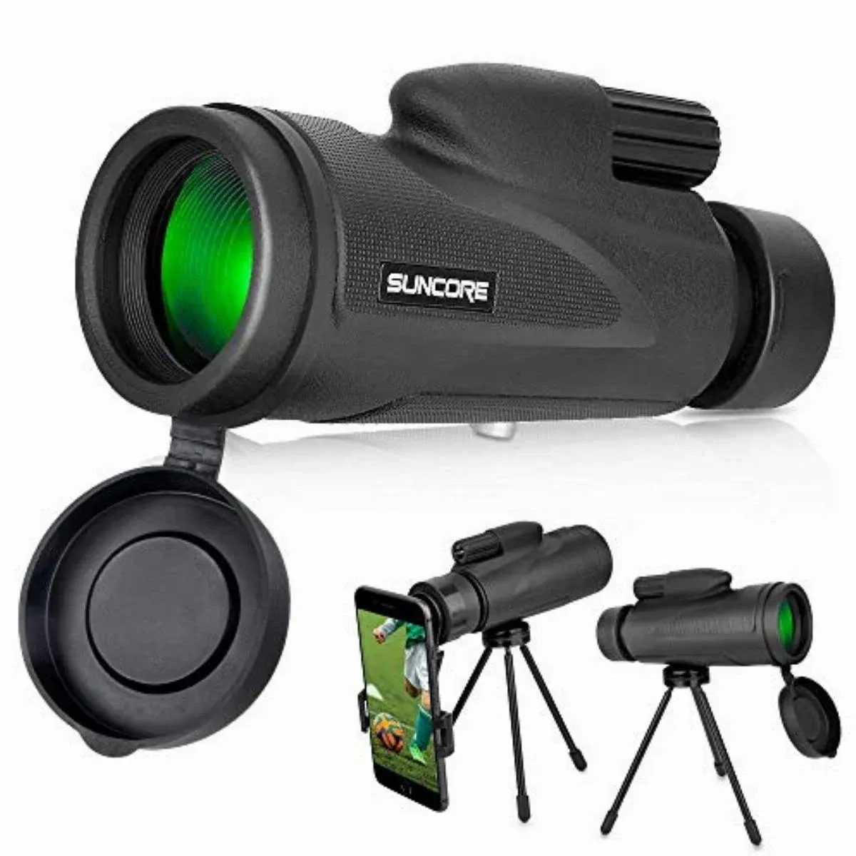 Monocular Telescope with Low Night Vision for Adults Kids,12X50 High Power Mini Zoom Monoculars with Smartphone/iPhone Adapter Tripod,Gifts for Bird Watching Hunting Camping Traveling Star Sports