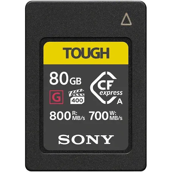 Sony 80GB Tough CFexpress Type A Flash Memory Card - VPG400 High Speed G Series with Video Performance Guarantee (Read 800MB/s and Write 700MB/s) – CEA-G80T