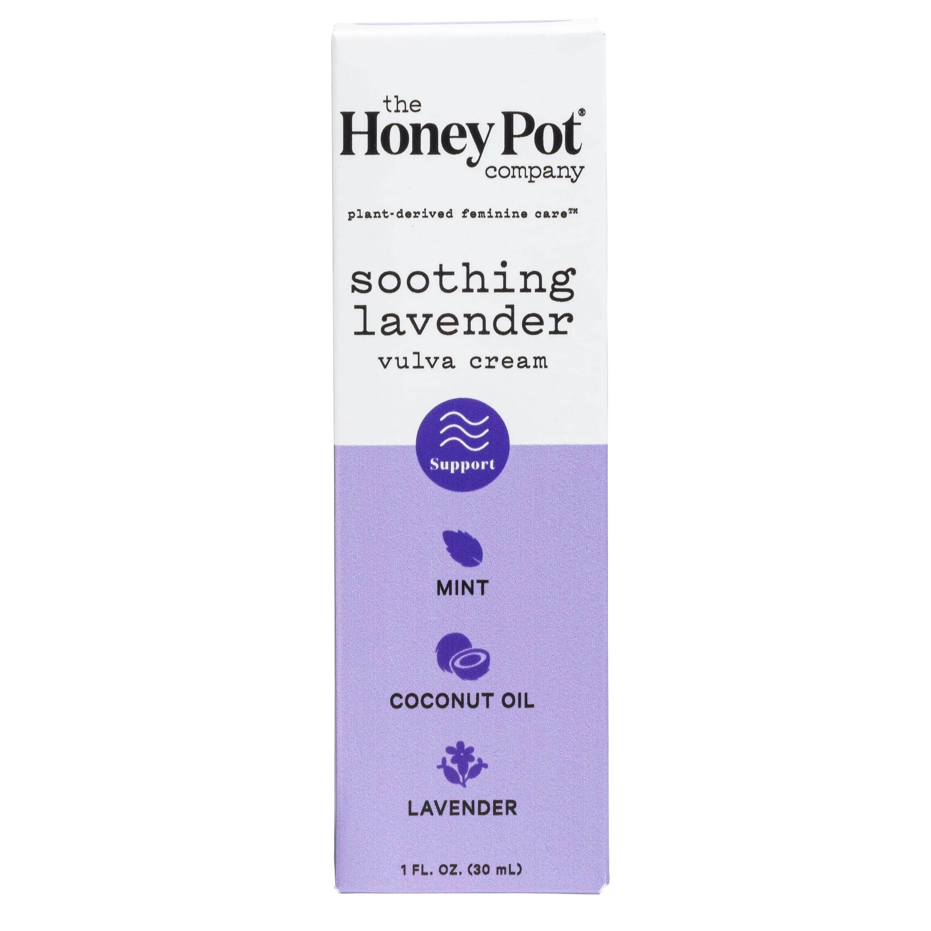 The Honey Pot Company - Vulva Cream Soothing Lavender - at Home or On The Go Medicated Cream to Relieve Itching and Discomfort. 1 fl. oz.