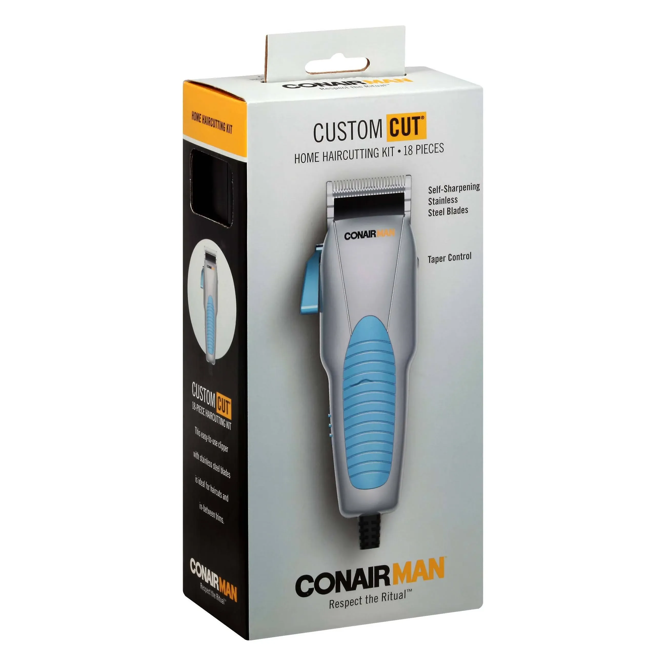 Conair Man Custom Cut Clippers 18-piece Haircut Kit Home Hair Cutting Wahl Comp