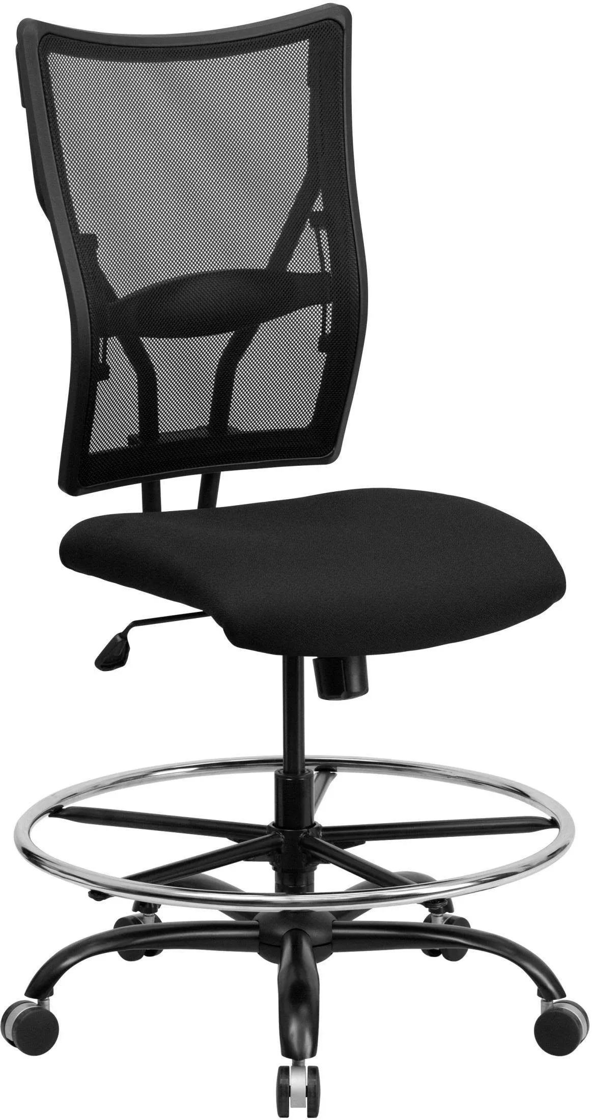 Flash Furniture HERCULES Series Big & Tall 400 lb. Rated Black Mesh Ergonomic Drafting Chair