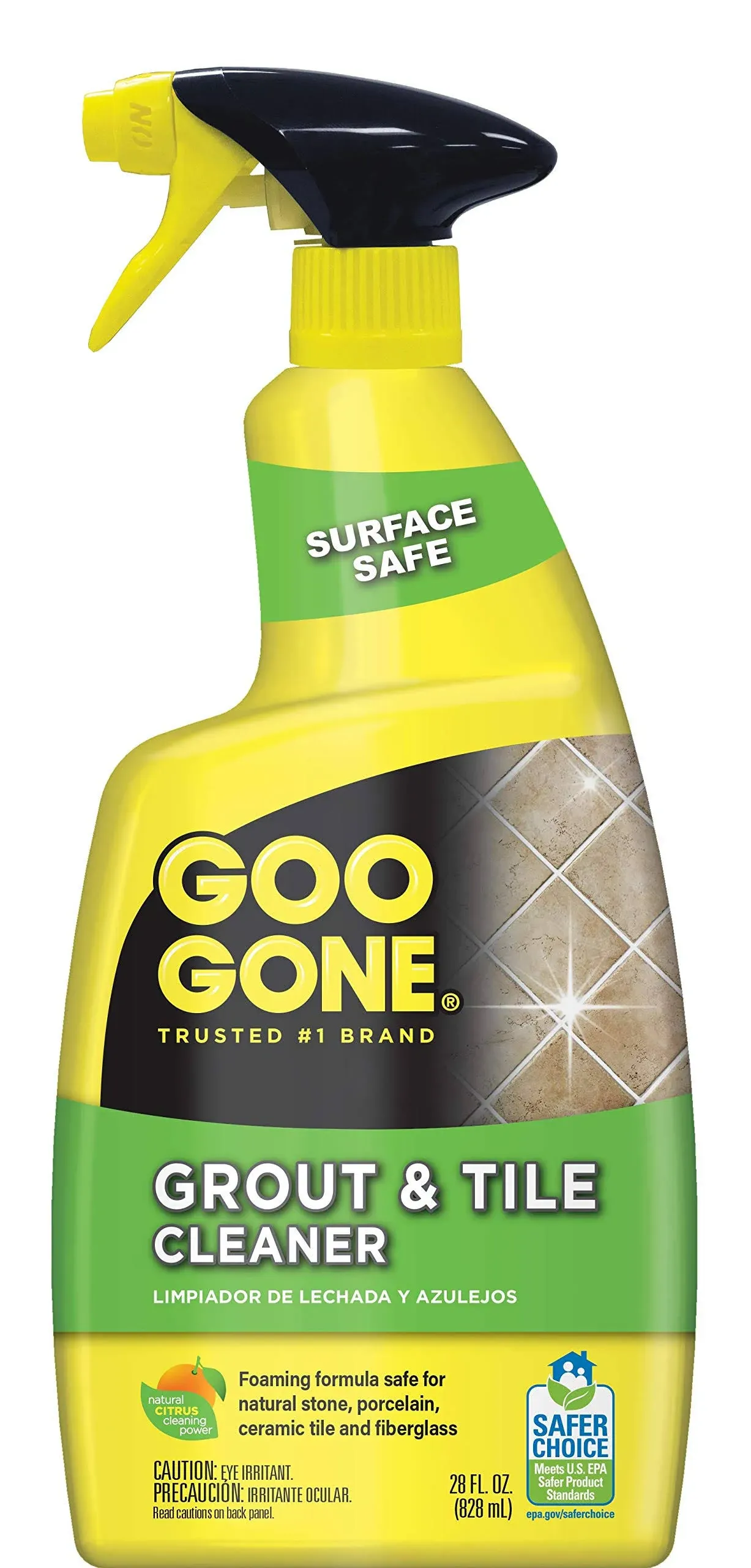 Goo Gone Grout & Tile Cleaner - 28 Ounce - Removes Tough Stains Dirt Caused by Mold Mildew Soap Scum and Hard Water Staining - Safe On Tile Ceramic