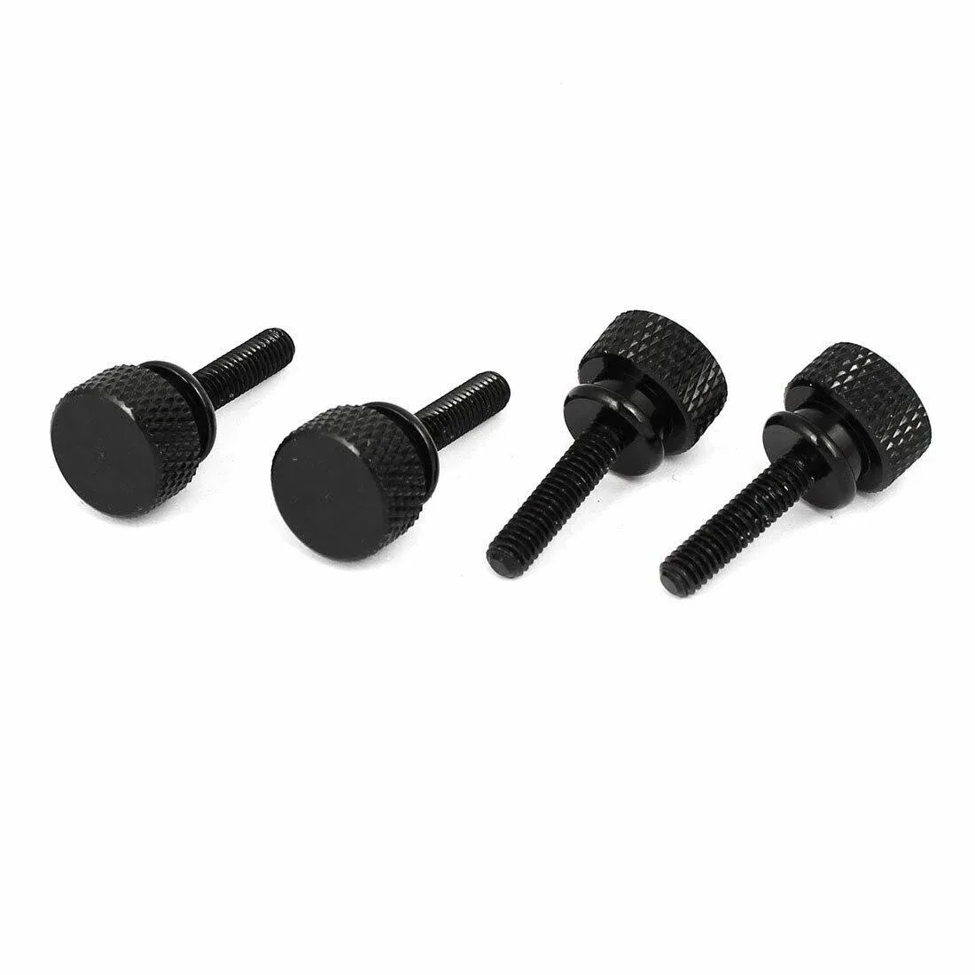 Computer PC Case Shoulder Type Knurled Thumb Screw Black M4x16mm 4pcs