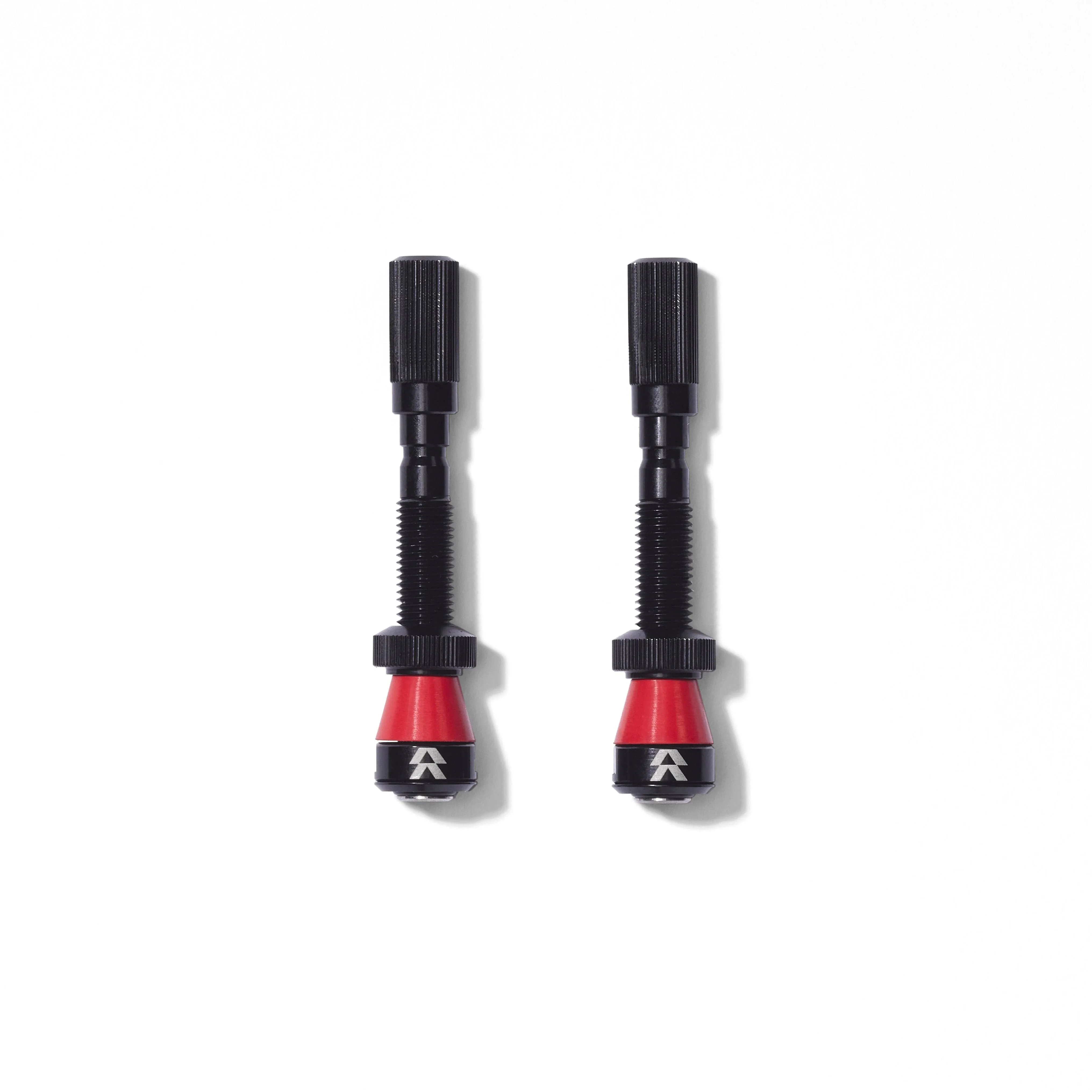 Reserve Wheels - Fillmore Tubeless Bike Tire Valves - 50mm Black Pair - for Road, Mountain Bike and Cyclocross tubeless Wheels.