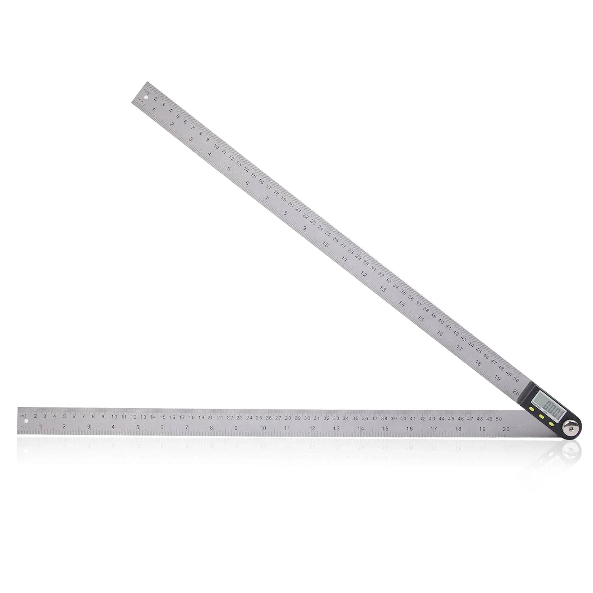 Delgada Digital Angle Ruler and Stainless Steel Digital Angle Finder or Digital Protractor with Zeroing and Locking Function Battery Included 20Inches/500mm