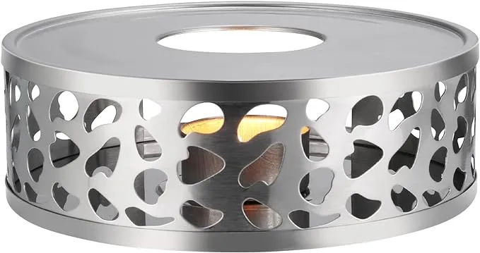 Simtive Teapot Warmer, Brushed Stainless Steel Tea Warmer with Tealight Holder ...