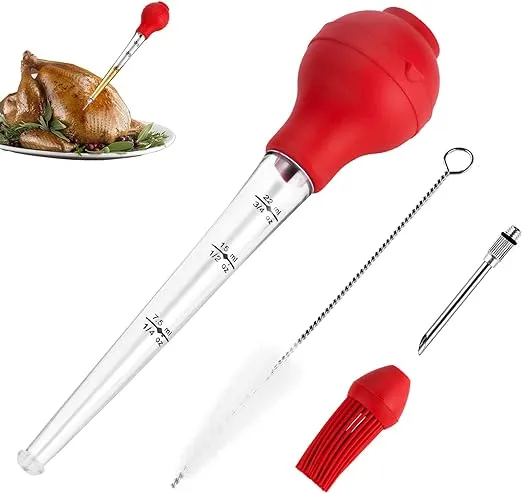 JY COOKMENT Turkey Baster with Barbecue Basting Brush Baster Syringe for Home ...