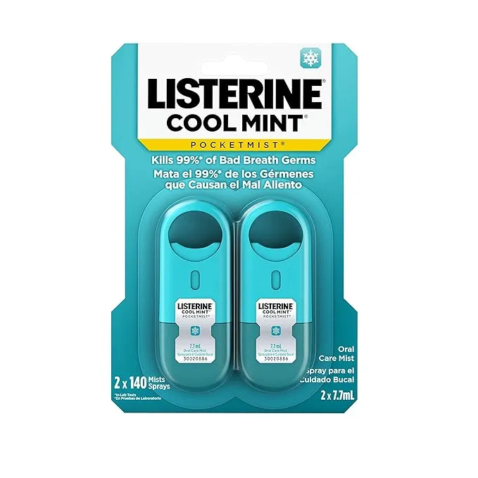 Listerine Pocketmist Oral Care Mist, Cool Mint - 2 pack