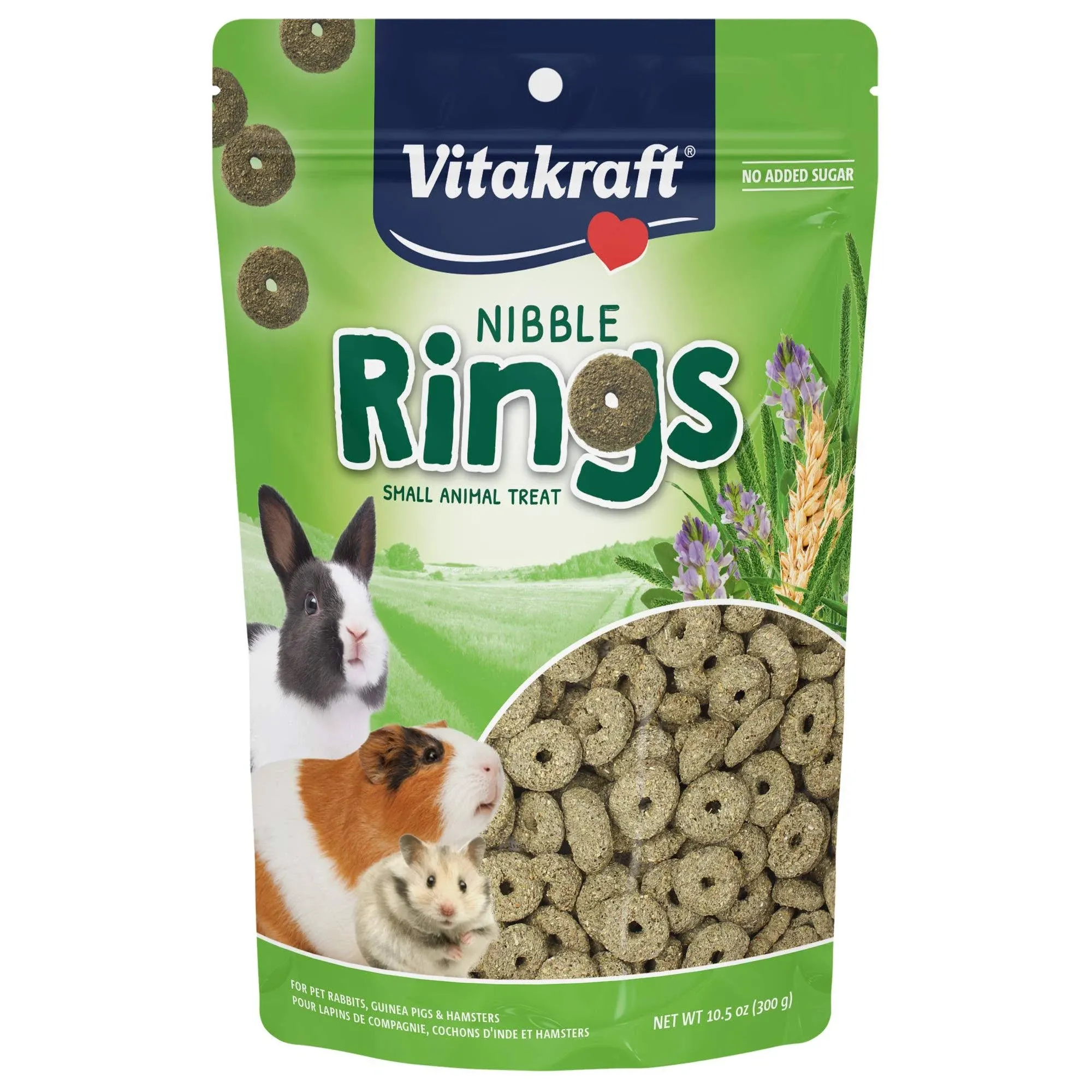 Vitakraft Nibble Rings Small Animal Treats - Crunchy Alfalfa Snack - For Rabbits, Guinea Pigs, Hamsters, and More