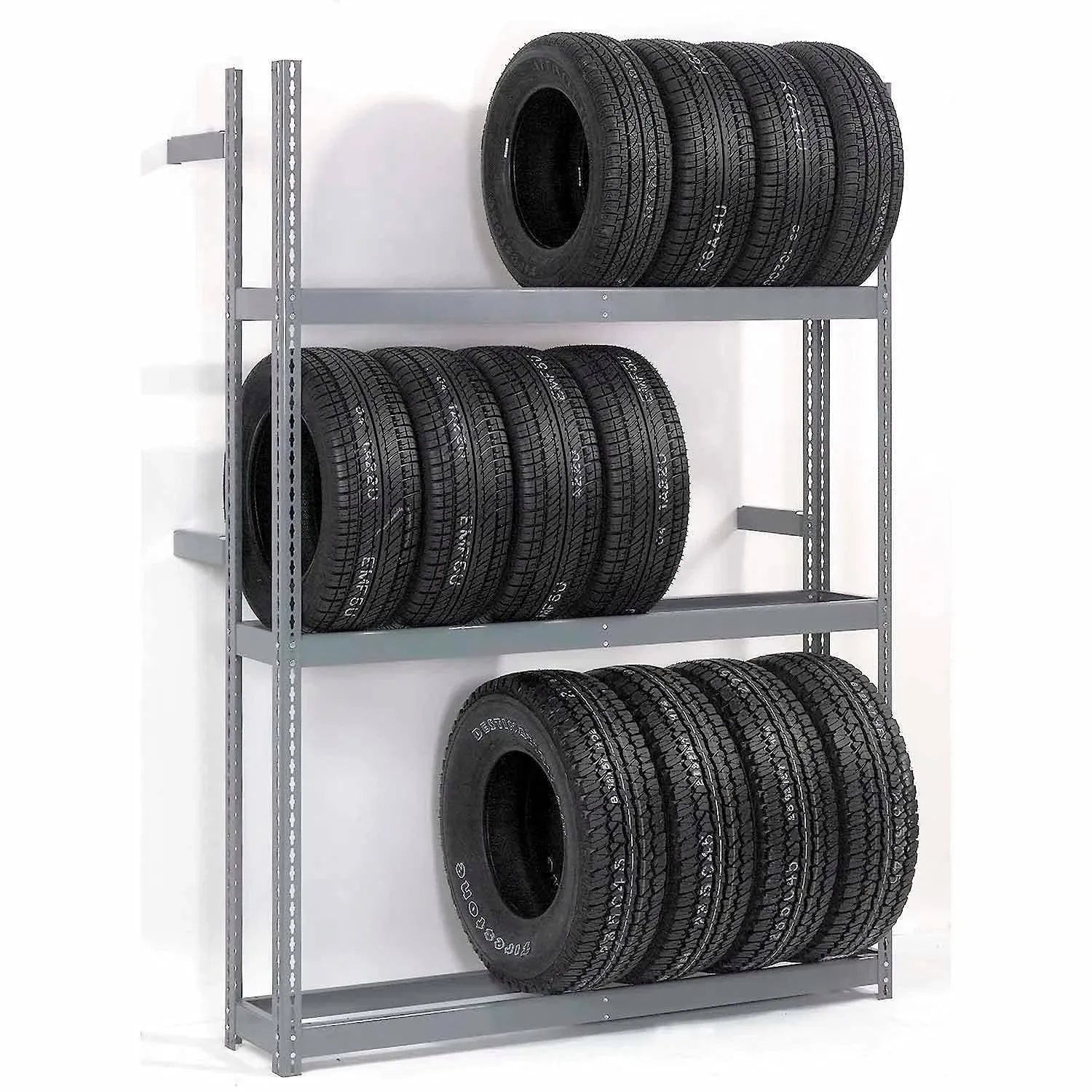 Global Industrial - 613144 - 3 Tier Single Entry Tire Rack 60&quot;W x 18&quot;D x 84&quot;H