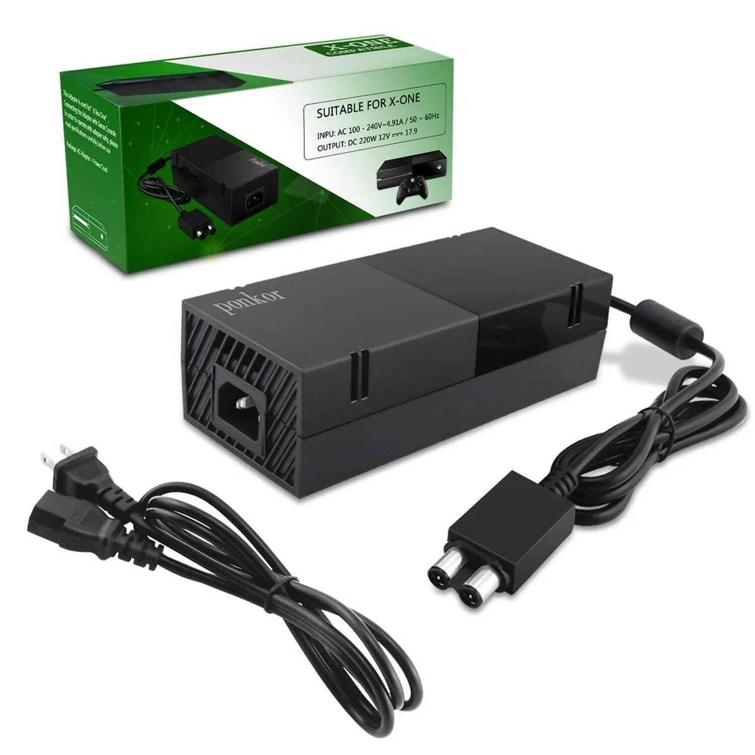 Ponkor Xbox One Power Supply Xbox One Power Brick Power Box Block Replacement ...