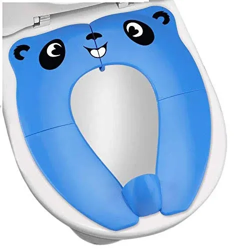 Upgrade Portable Potty Seat with Splash Guard for Toddler, Foldable Travel Potty Seat with Carry Bag , Non-Slip Pads Toilet Potty Training Seat Covers