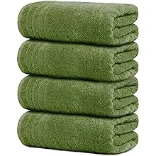 Tens Towels Large Bath Towels, 100% Cotton, 30 x 60 Inches Extra Large Bath Towels, Lighter Weight, Quicker to Dry, Super Absorbent, Perfect Bathroom Towels (Pack of 4, Dark Grey)