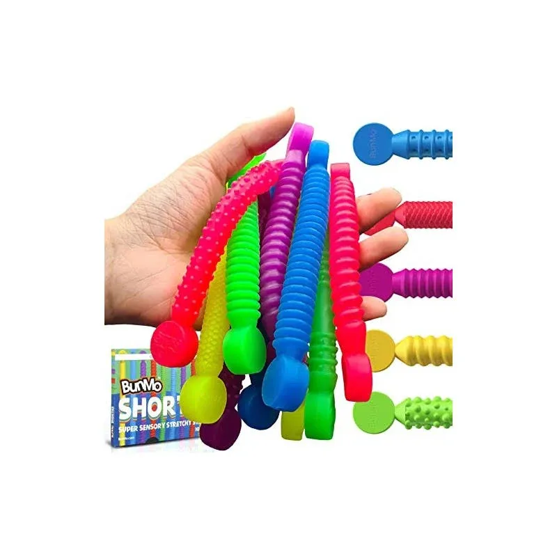 BUNMO Stocking Stuffers for Kids - Stretchy Sensory Strings - Stimulating & Addictive Sensory Toys for Kids - Stocking Stuffers for Boys and Girls - Non Mouthable Toy - Mini Sensory 10pk