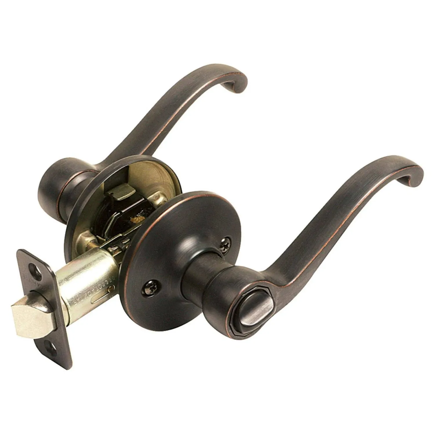 Design House 791632 Scroll 2-Way Adjustable Privacy Door Lever, Oil Rubbed Bronze