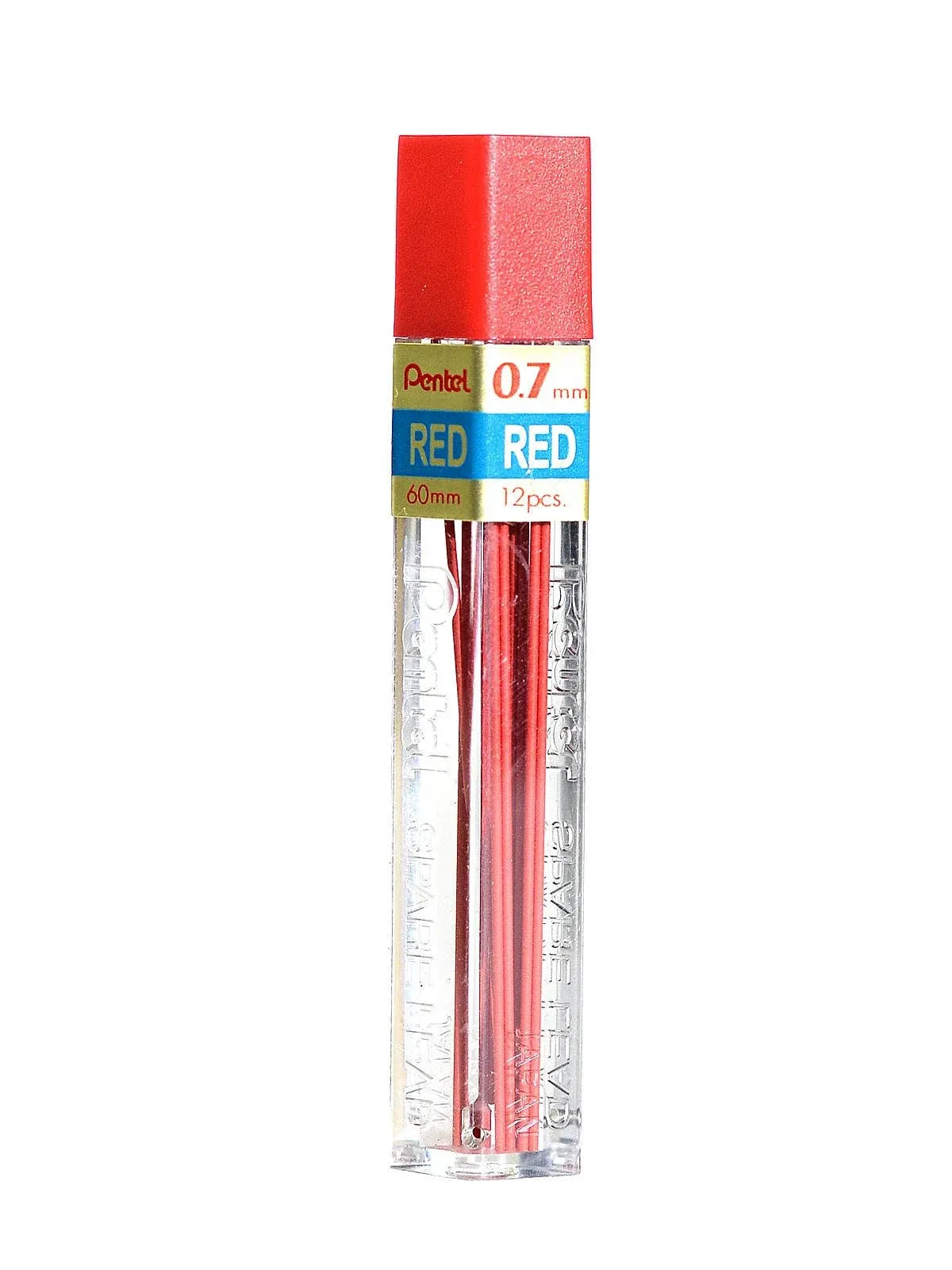 2 Tubes Pentel Super Hi-Polymer Lead 0.7 mm Red