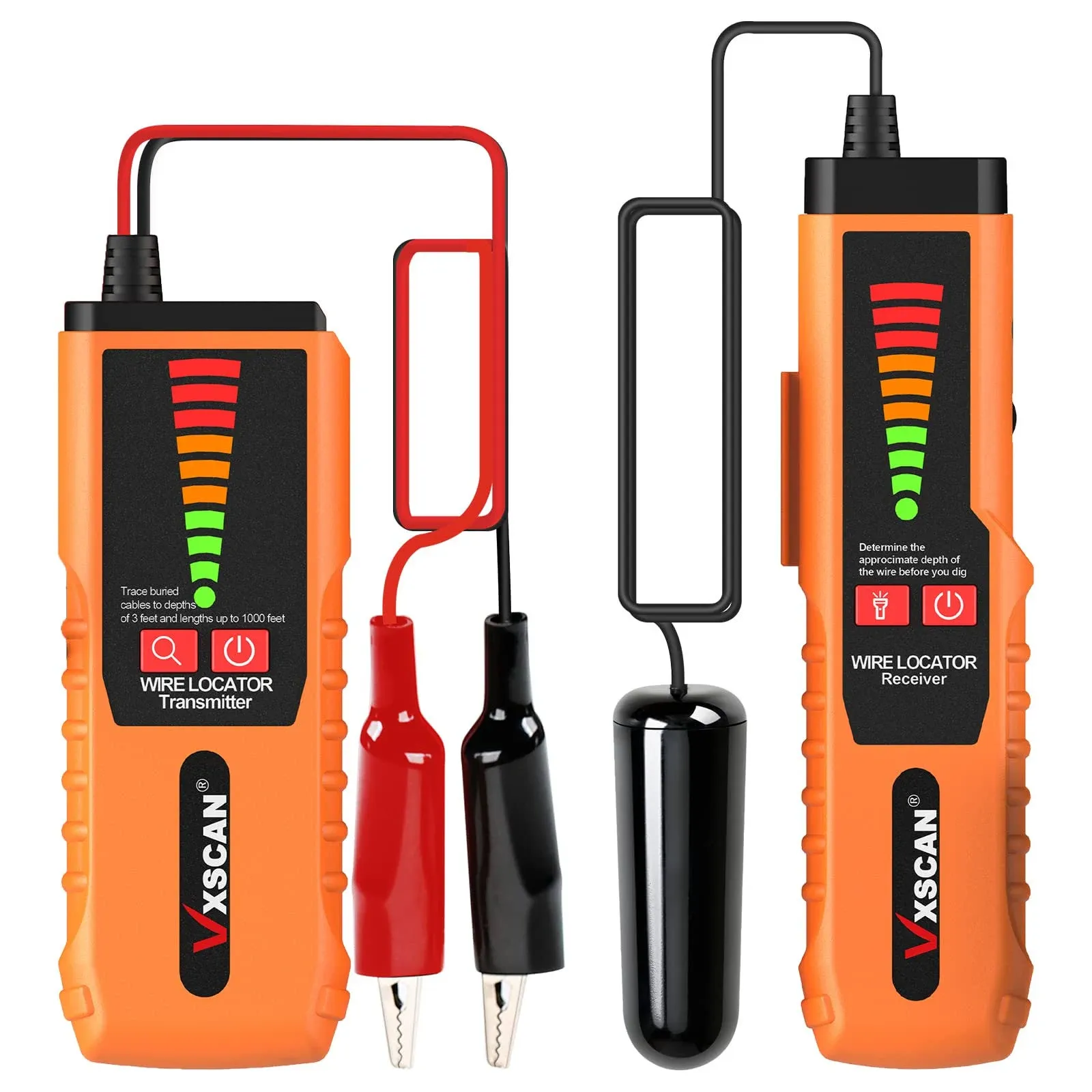 Underground Wire Tracer, VXSCAN F04 Underground Wire Locator Tone Generator Kit and Probe with Earphone Cable Tester for Locating