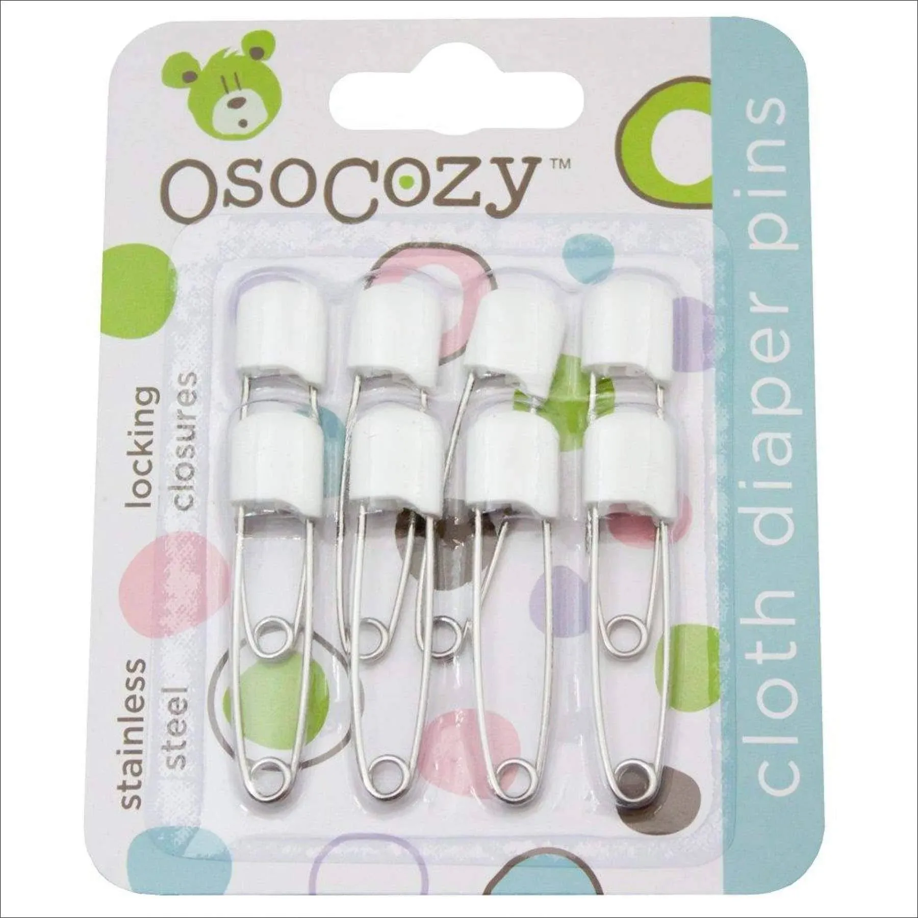 Get a Grip on Diapering with OsoCozy Packaged Diaper Pins - 8 Pack!