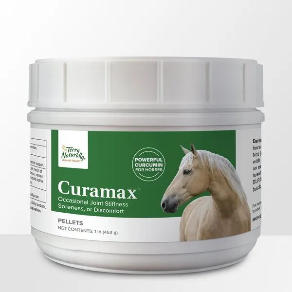 Terry Naturally Animal Health Curamax - 1 lb. of Pellets - Joint, Ligament & Tendon Support for Horses - Curcumin, Boswellia & DLPA - for Equines Only - 30 Servings