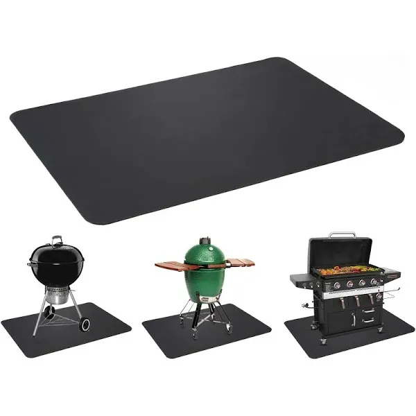 72" x 48" - Under Grill and BBQ Mat - Deck and Patio Rubber Protective Grilling and Fire Pit Pad - Double Sided for Outdoor and Indoor Use, Perfect for Charcoal, Gas Grills & Smokers