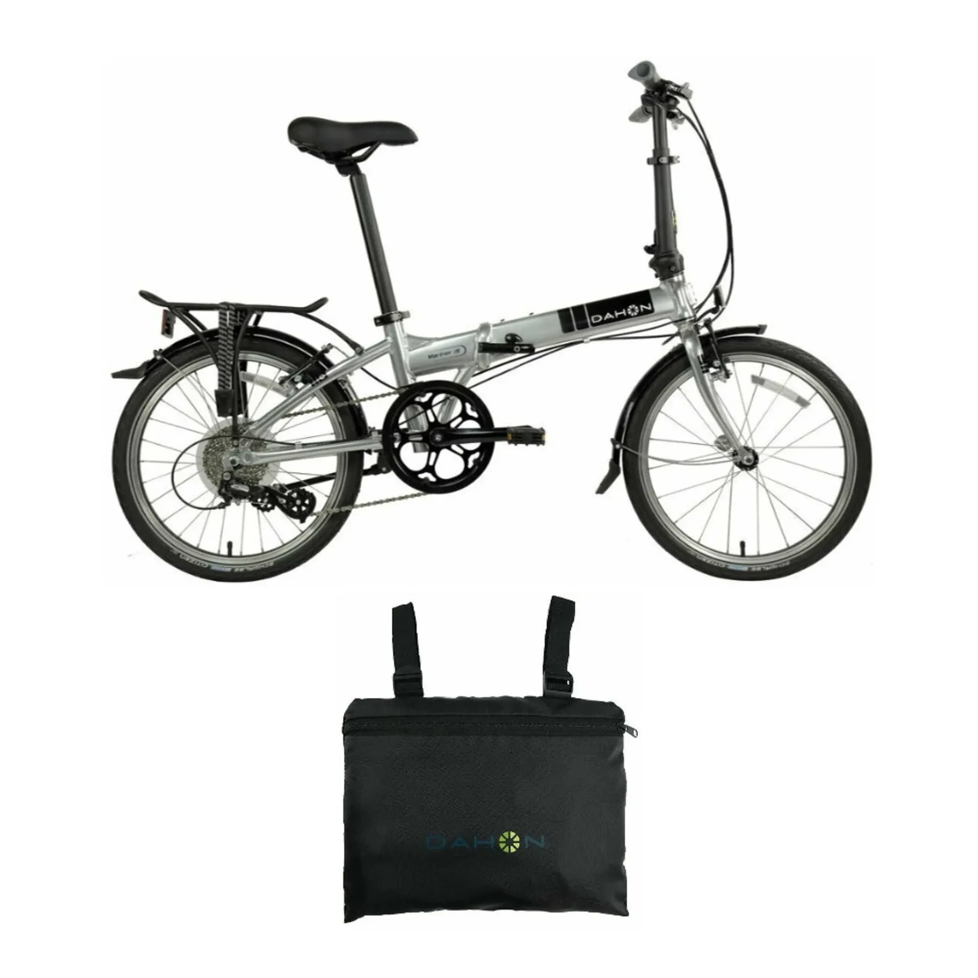 Dahon Mariner D8 Folding Bike Brushed with Dahon  Foldable Carry Bag