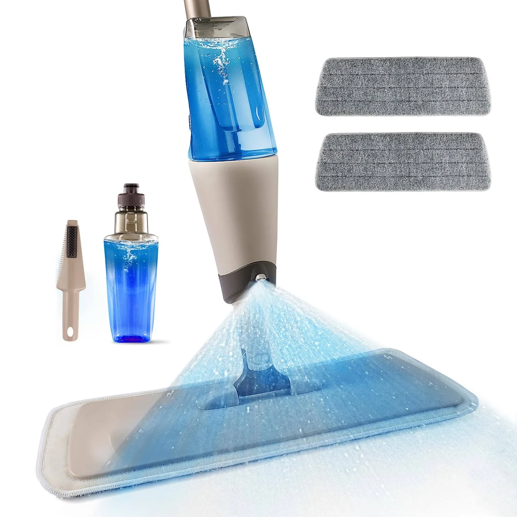 Eyliden Spray Mop, Mops for Floor Cleaning with 2pcs Microfiber Reusable Pads and 22 oz Bottle, Wet Jet Flat Mop for Wood Hardwood Laminate Ceramic Tiles Floor Cleaner Tools