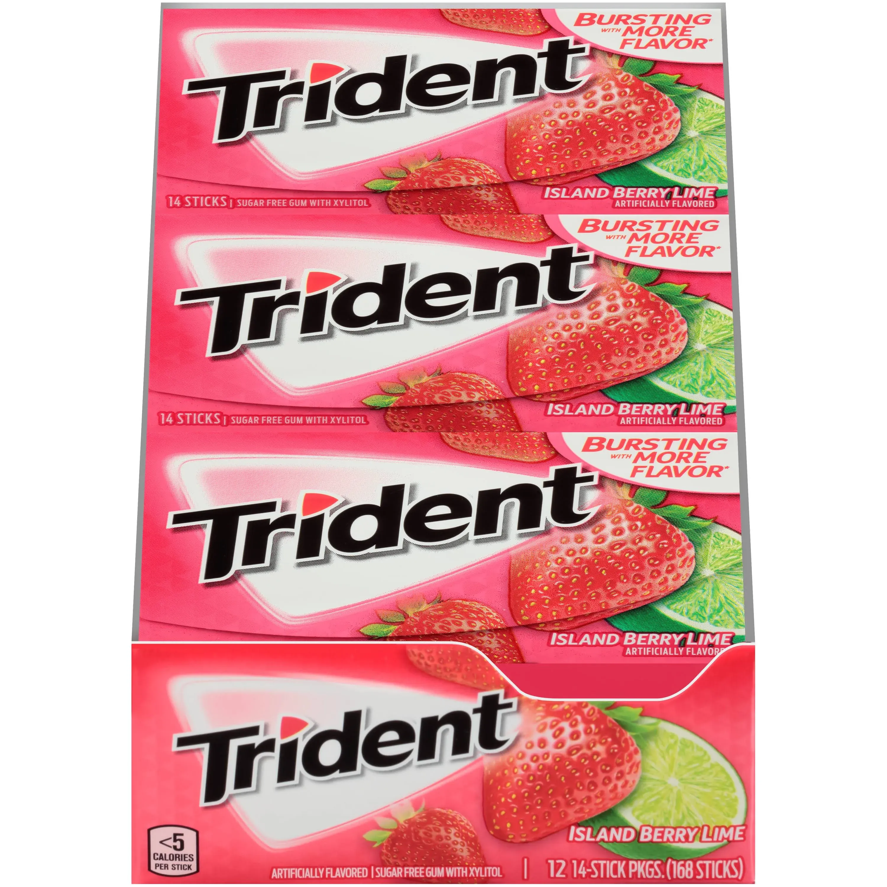 Trident Island Berry Lime Sugar Free Gum 14 Pieces