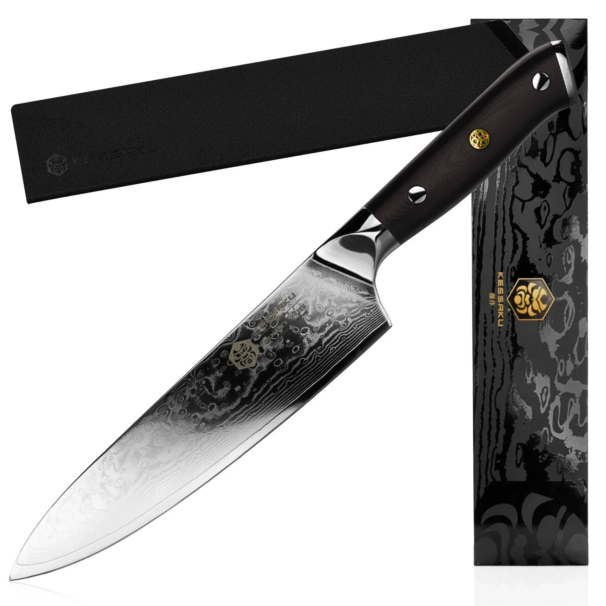 Kessaku Chef Knife - Damascus Dynasty Series - 67-Layer AUS-10V Japanese Steel ...