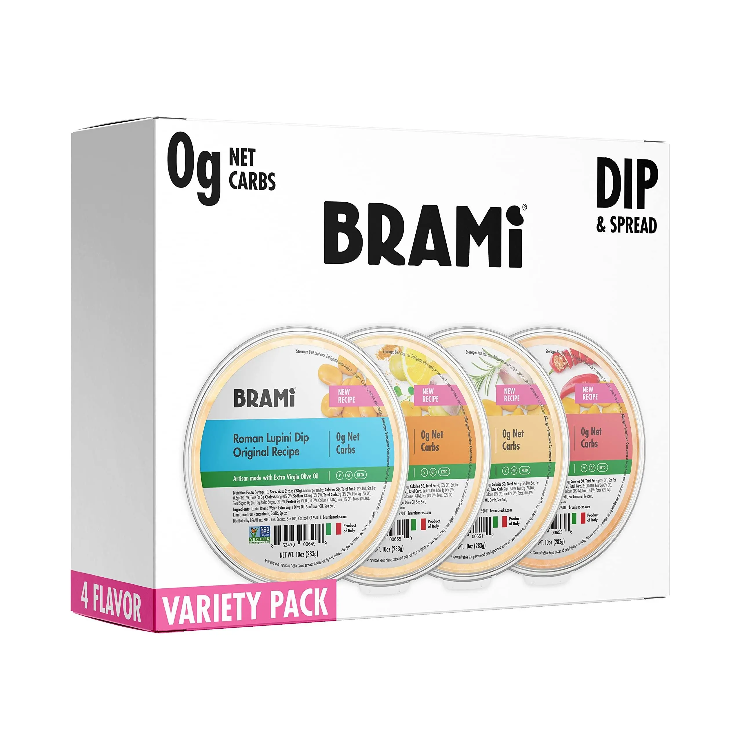 BRAMI Keto Lupini Bean Dip, Spread & Hummus 0g Sugar, 0g Net Carbs Keto, Vegan ...