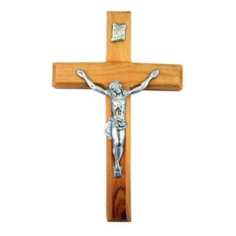 Religious Gifts Olive Wood Jesus Christ Wall Cross Crucifix, 4 Inch