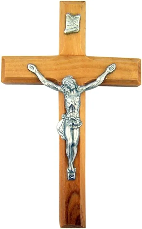 Olive Wood Jesus Christ Wall Cross Crucifix, 4 Inch