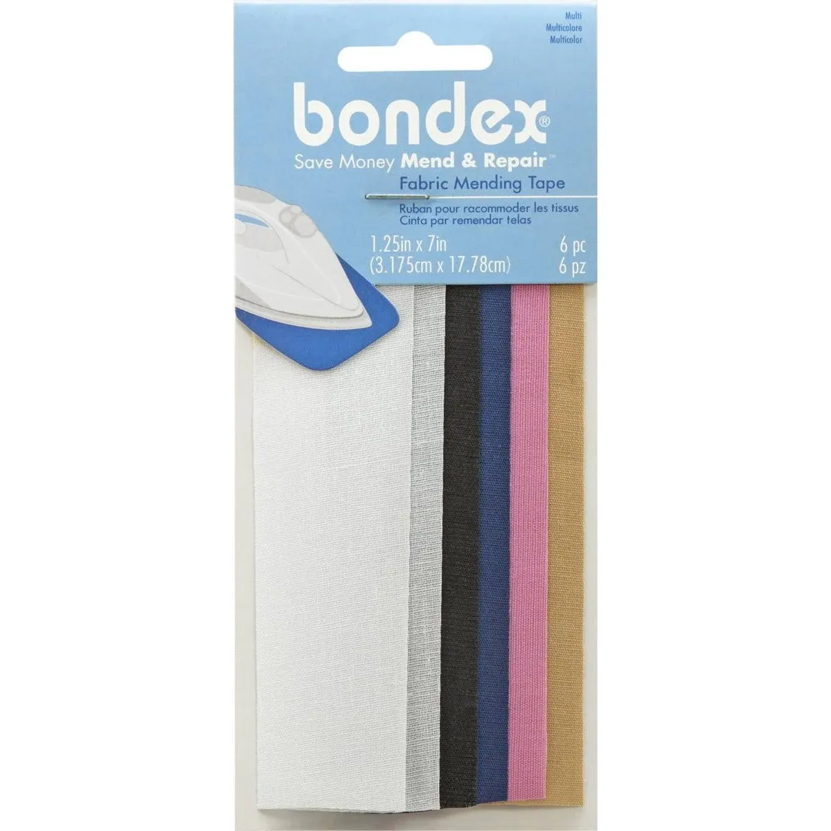 Bondex Iron-On Mending Tape 7x1-1/4" 6/pkg-multi