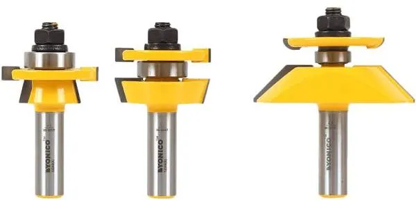 Yonico Router Bits Set Cabinet Door Rail and Stile Raised Panel Back Cutter 3...