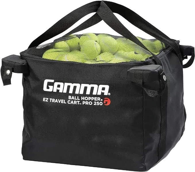 GAMMA Sports EZ Travel Cart, Tennis & Pickleball Hopper, Portable Compact Design, Sturdy Lightweight Construction, 150 or 250 Capacity Available, Premium Carrying Case Included