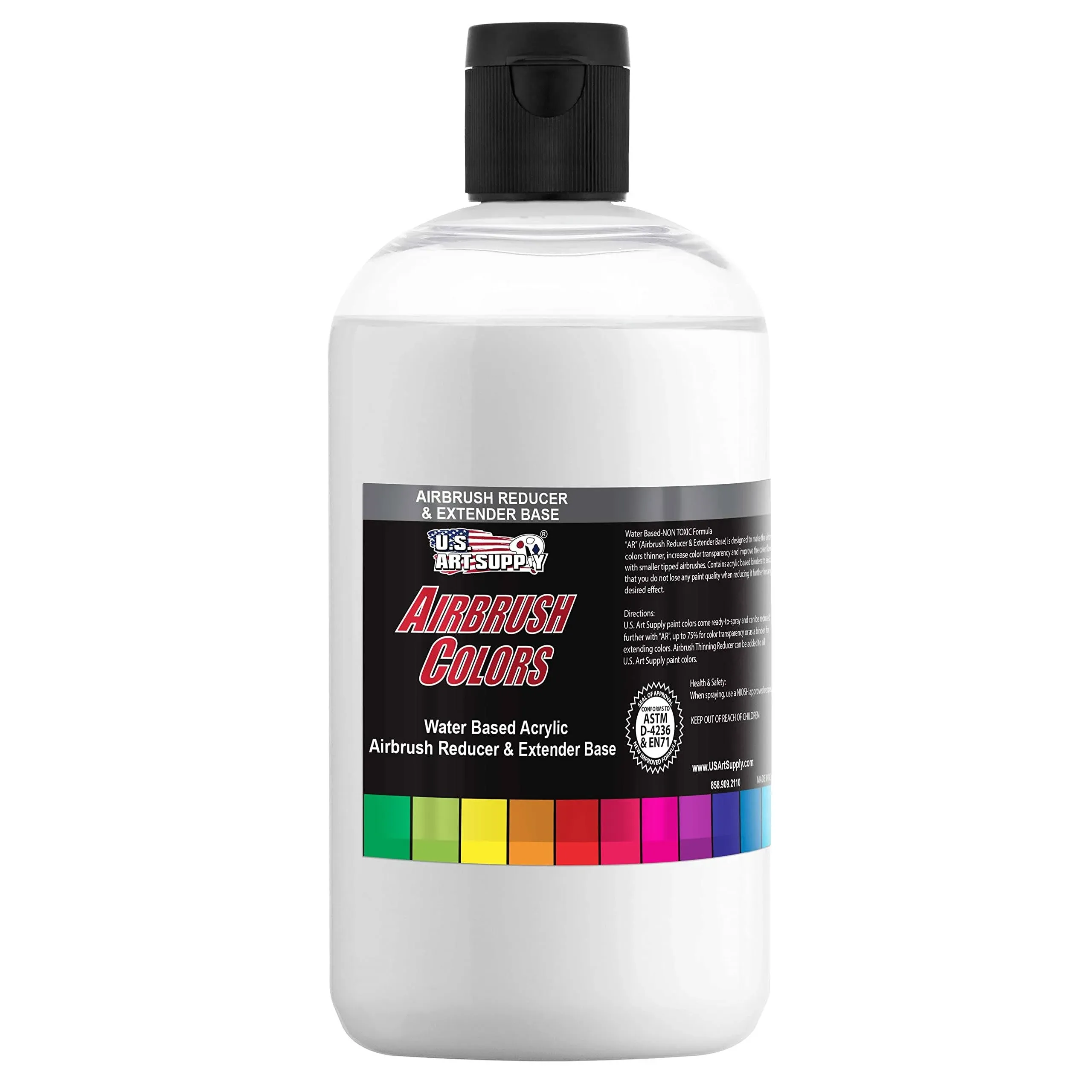 U.S. Art Supply 16-Ounce Pint Airbrush Thinner for Reducing Airbrush Paint for All Acrylic Paints - Extender Base, Reducer to Thin Colors Improve Flow - Works for Thinning Acrylic Pouring Paint