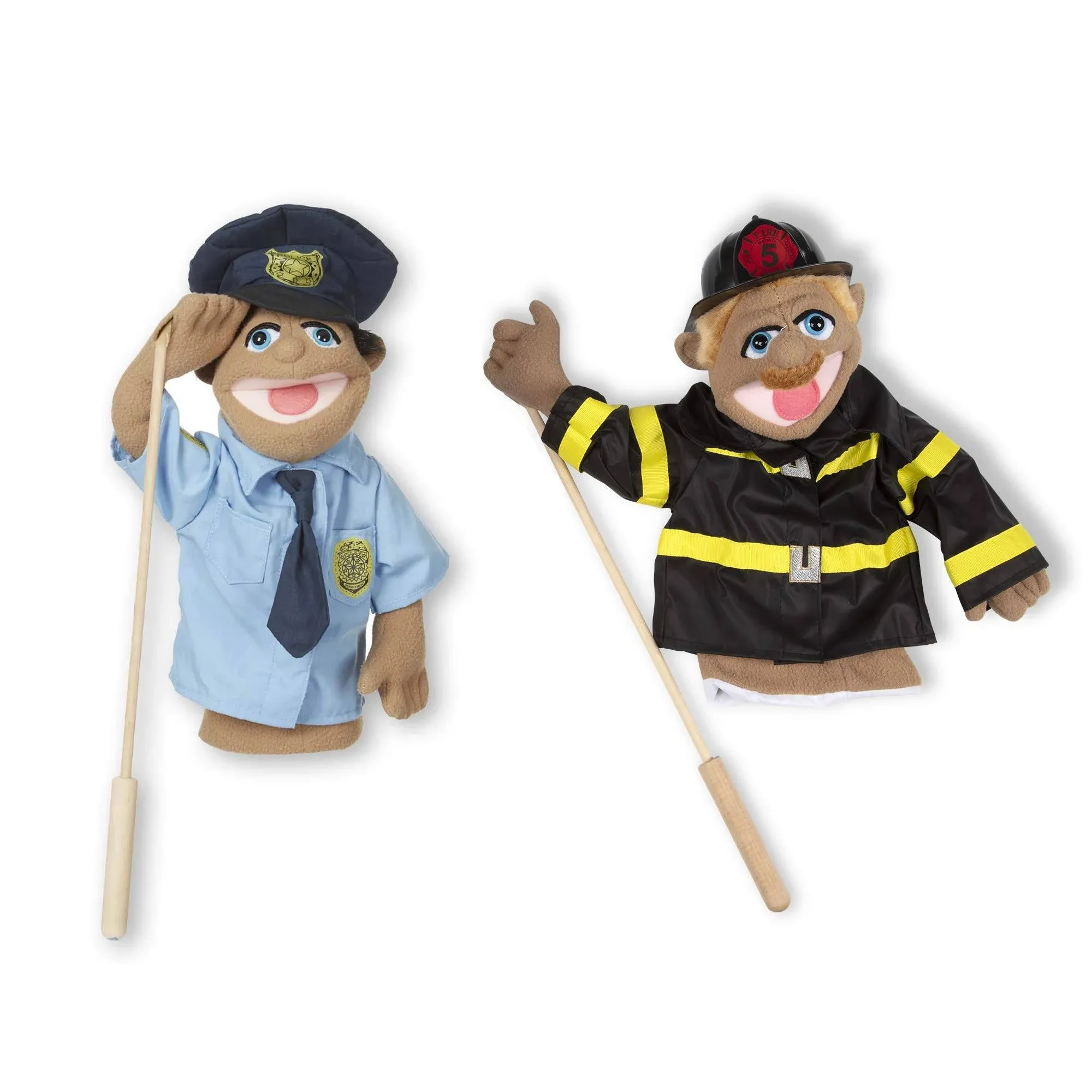 Melissa & Doug Puppet Bundle - Police Officer and Firefighter